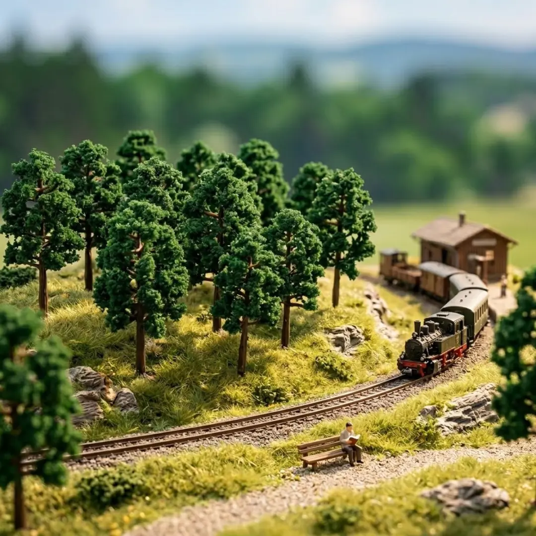 NUVEX Miniatuur Dennenbomen H0 - 20 Stuks 8cm Groen
