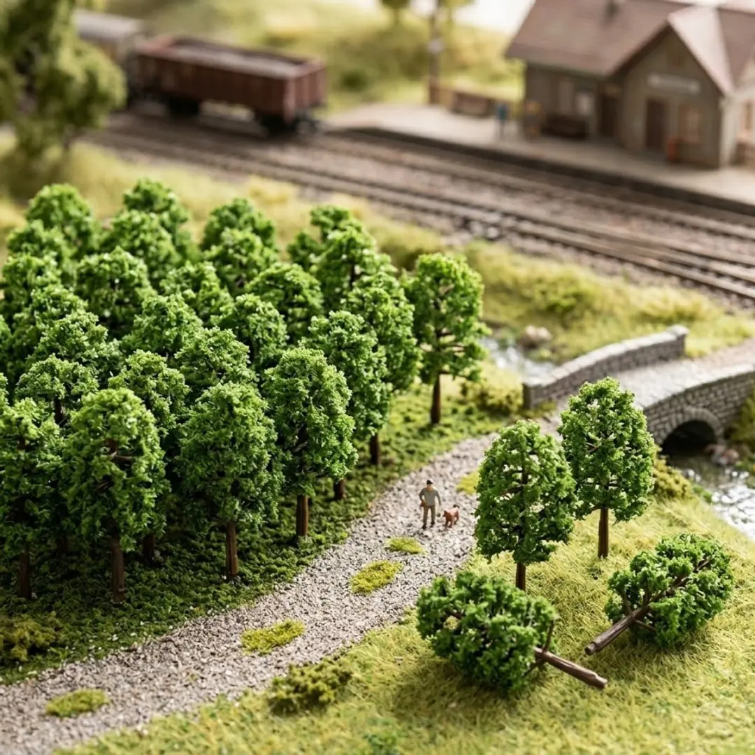 NUVEX Miniatuur Dennenbomen H0 - 20 Stuks 8cm Groen