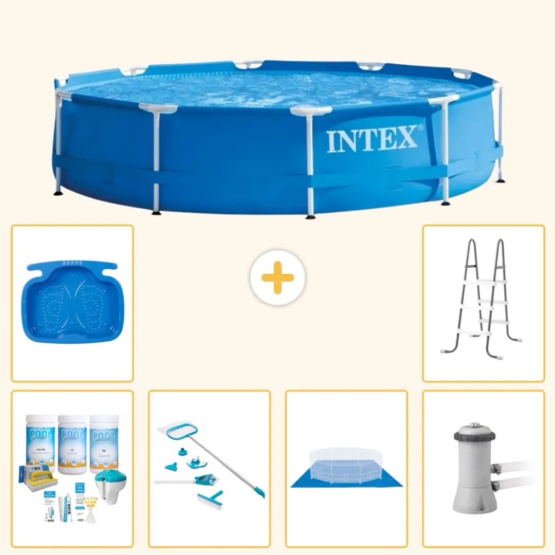 Intex 28210NP-Blauw Rond Frame Zwembad 366x76cm