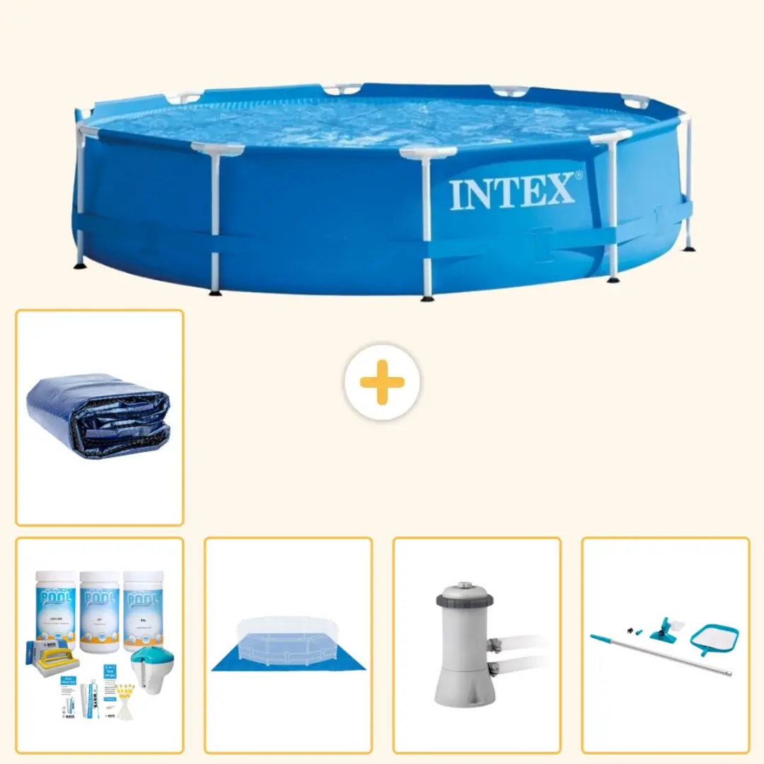 Intex 28210NP-Blauw Rond Frame Zwembad 366x76cm