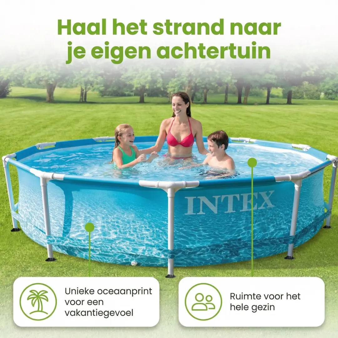 Intex 28206NP Blauw Rond Frame Zwembad 305x76cm - 7-delig