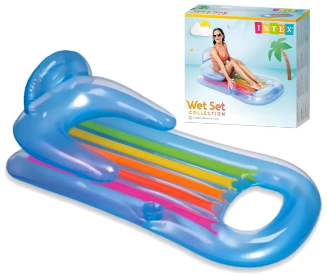 Intex King Kool Combi Set - Luchtbed 160x85cm + Zwemband 91cm - Blauw