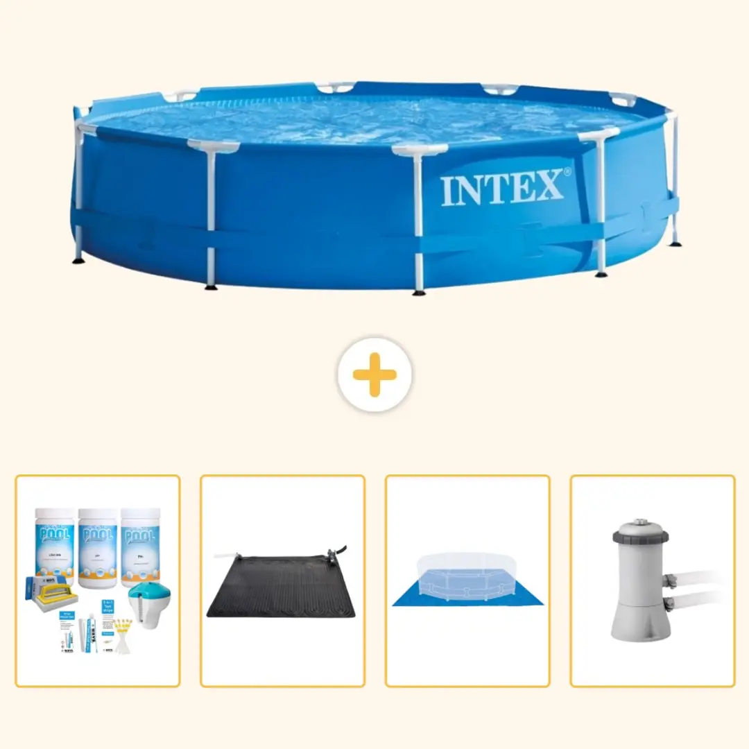 Intex 28210NP-Blauw Rond Frame Zwembad 366x76cm