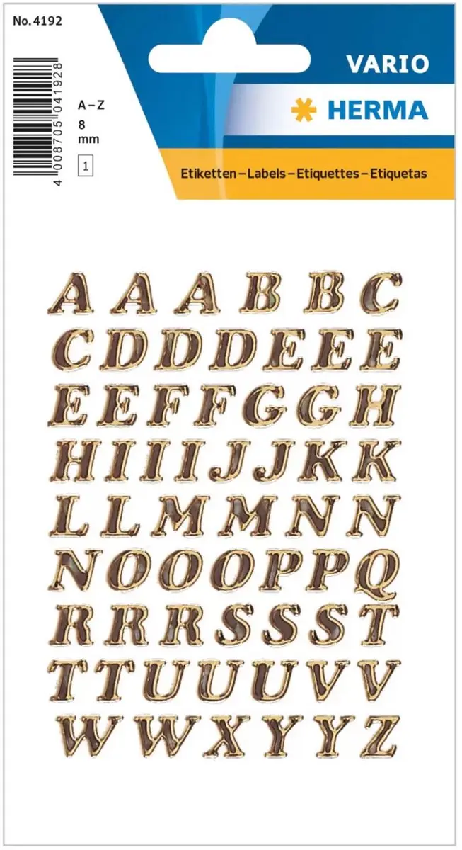 Herma Alfabet Stickers Goud 8mm