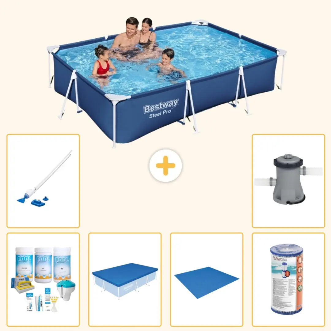 Bestway Steel Pro Zwembad 300x201x66cm Blauw