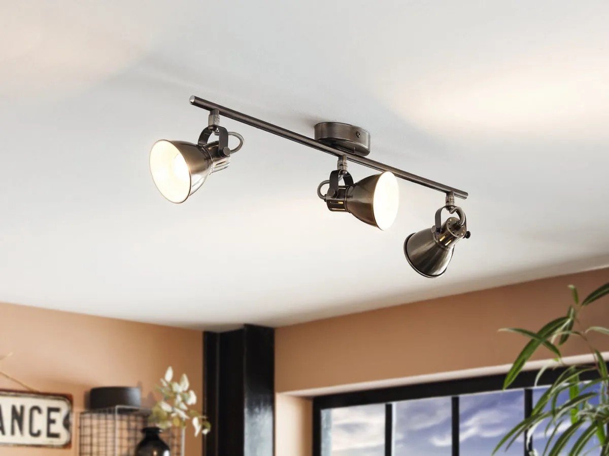 Eglo Seras Spot GU10 - 3 Lichtpunten 59,5cm - Grijs/Crème - afbeelding 6 van 6
