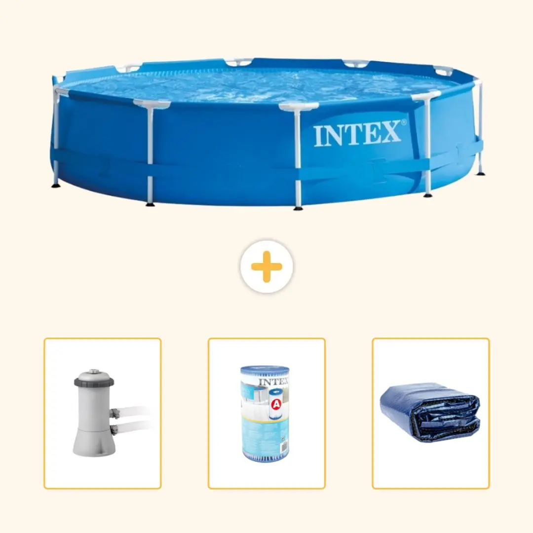 Intex 28210NP-Blauw Rond Frame Zwembad 366x76cm