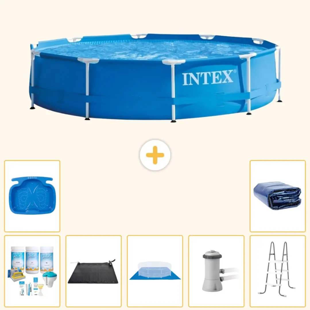 Intex 28210NP-Blauw Rond Frame Zwembad 366x76cm