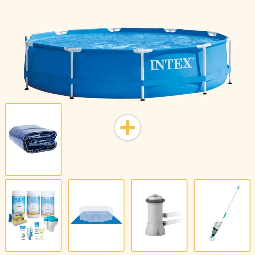 Intex 28210NP-Blauw Rond Frame Zwembad 366x76cm