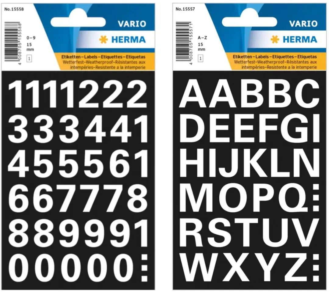 Herma Stickerletters & Cijfers 15mm Wit