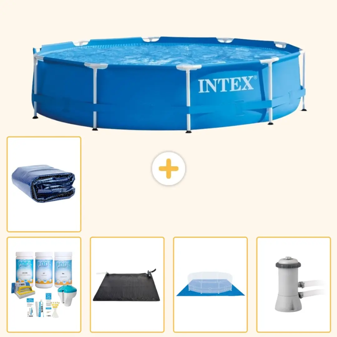 Intex 28210NP-Blauw Rond Frame Zwembad 366x76cm