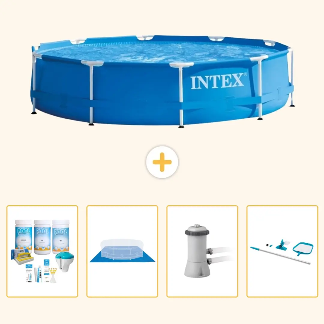 Intex 28210NP-Blauw Rond Frame Zwembad 366x76cm