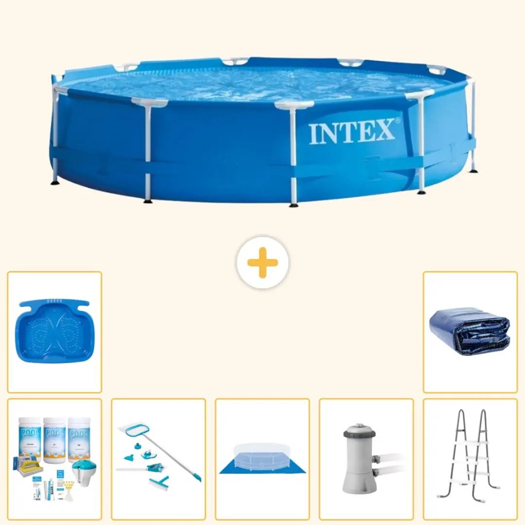 Intex 28210NP-Blauw Rond Frame Zwembad 366x76cm