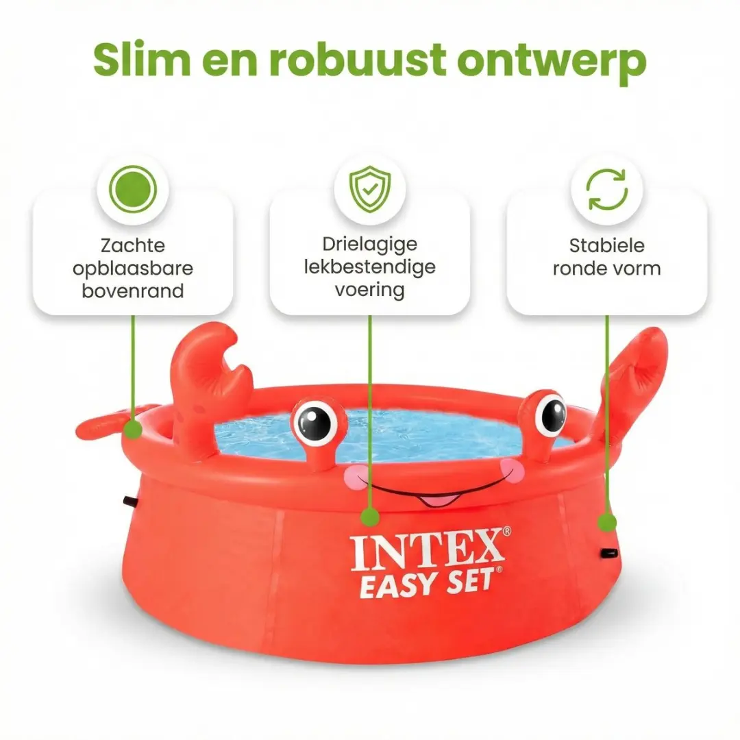 Intex Easy Set Zwembad 183x51cm - 880L - Rood - Krab