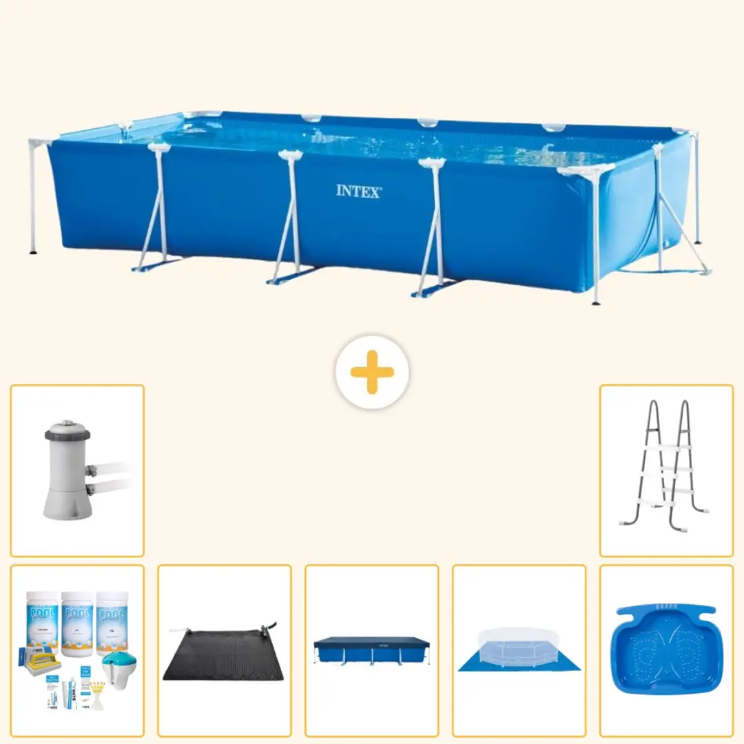 Intex Rechthoekig Frame Zwembad 450x220x84cm Blauw