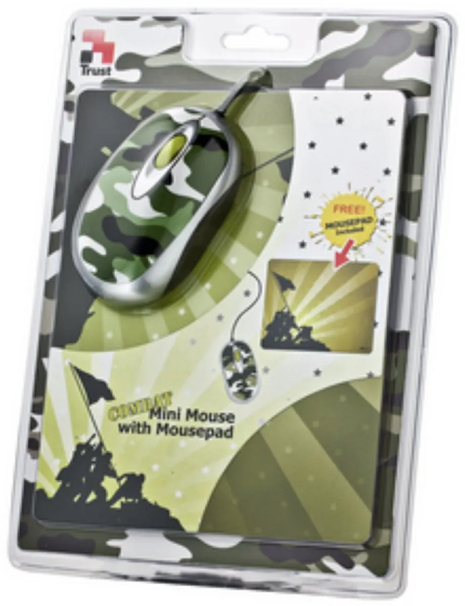 Trust Mini Combat Optische Muis TRU692 - Groen/Wit - afbeelding 6 van 6