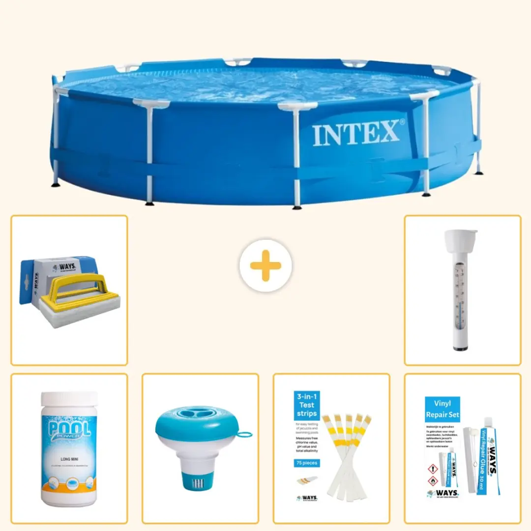 Intex 28210NP-Blauw Rond Frame Zwembad 366x76cm