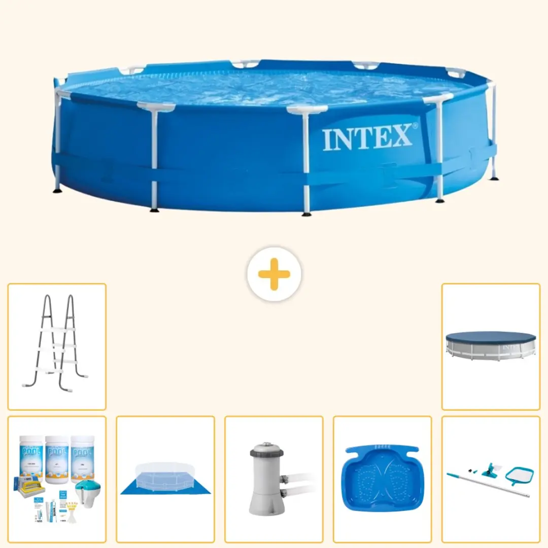Intex 28210NP-Blauw Rond Frame Zwembad 366x76cm