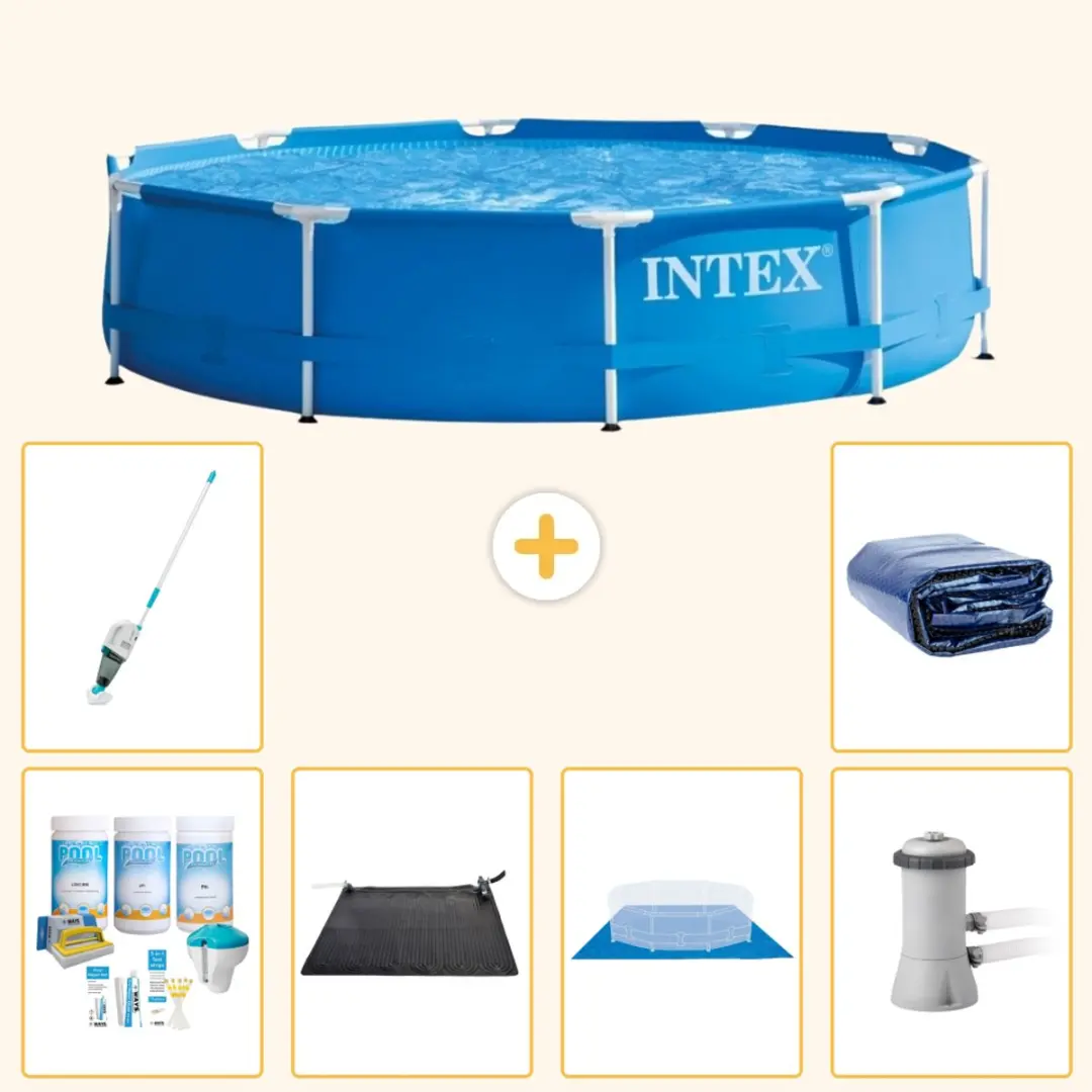Intex 28210NP-Blauw Rond Frame Zwembad 366x76cm