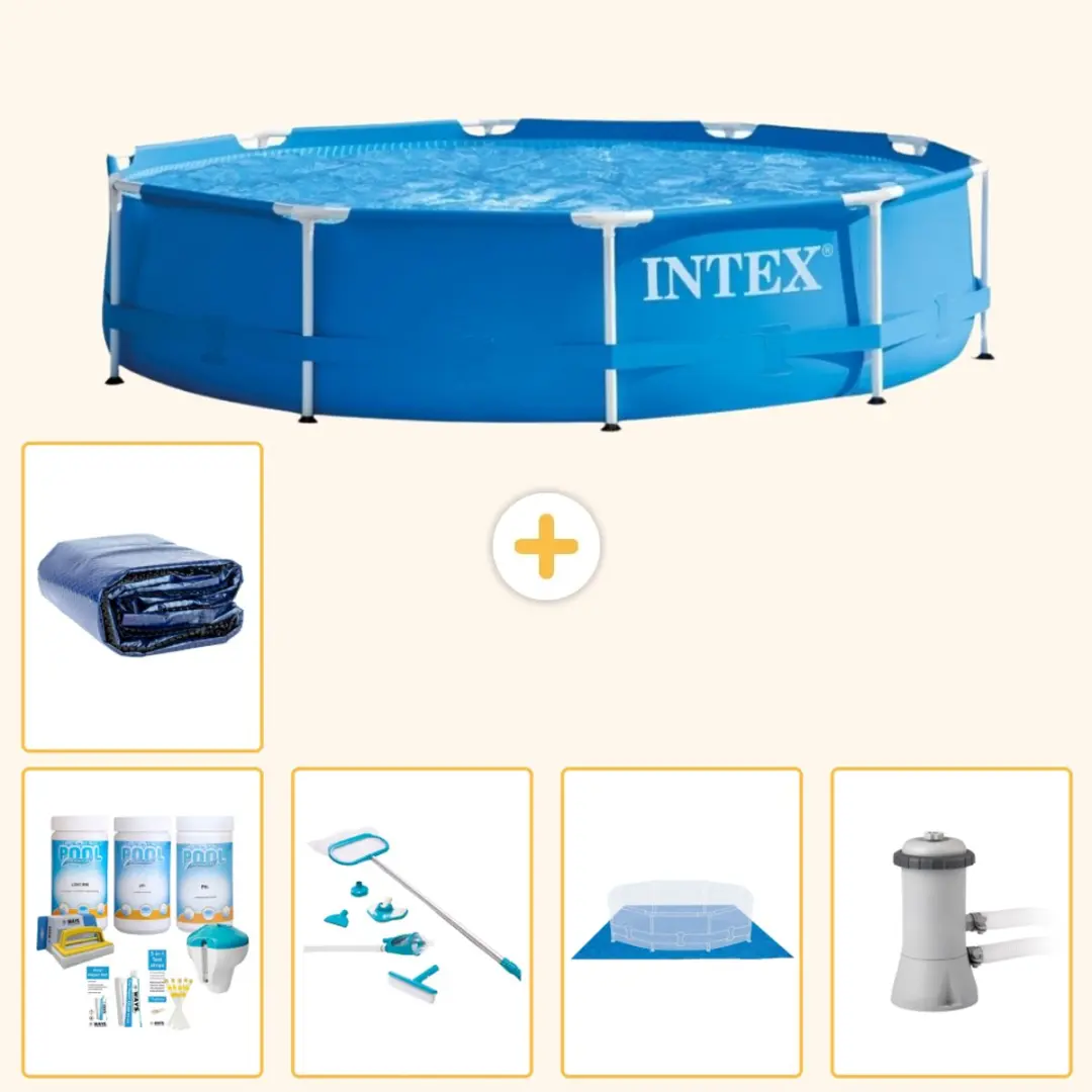 Intex 28210NP-Blauw Rond Frame Zwembad 366x76cm