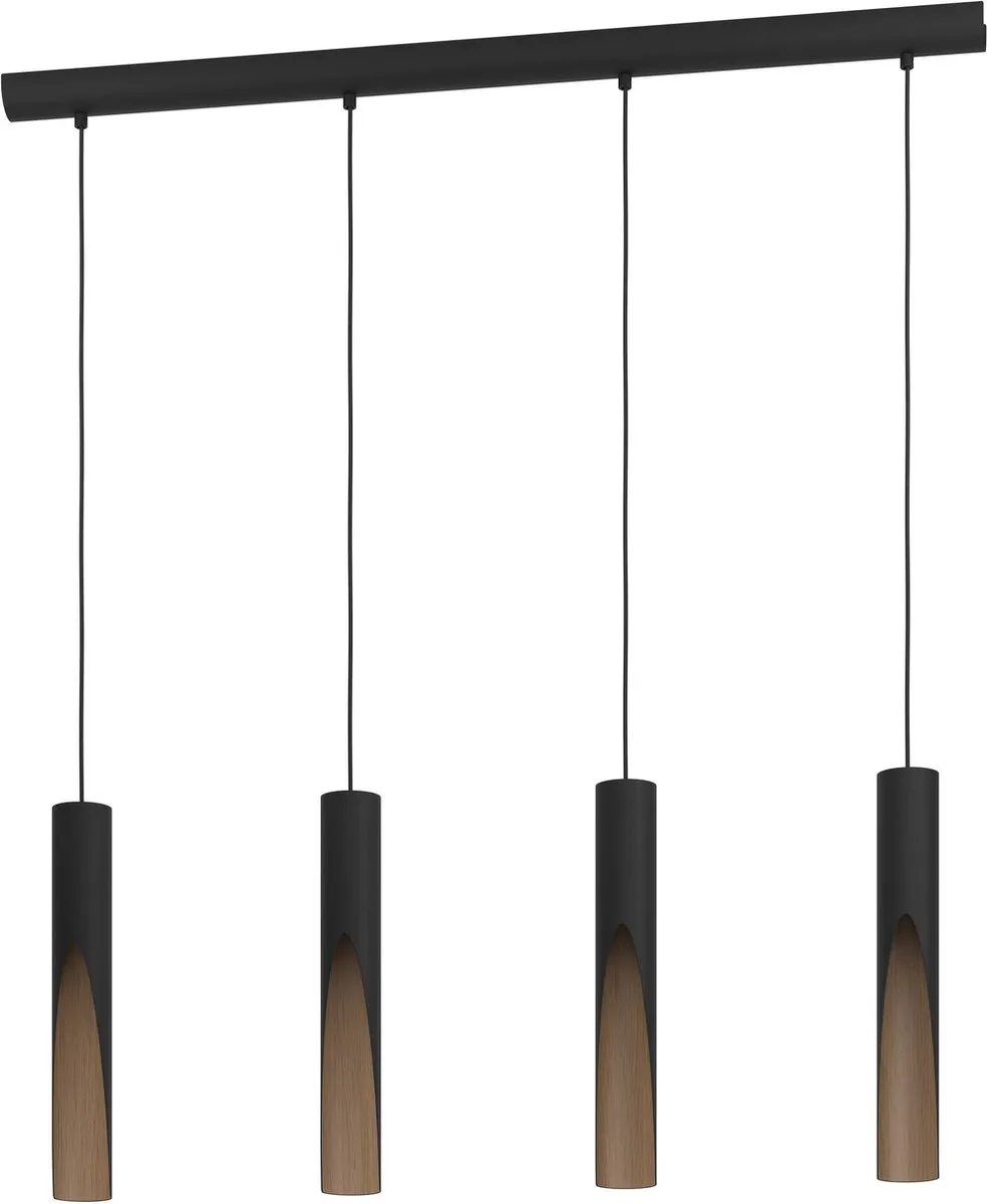 Eglo Barbotto Hanglamp GU10 - 4 Lichtpunten - Zwart/Bruin