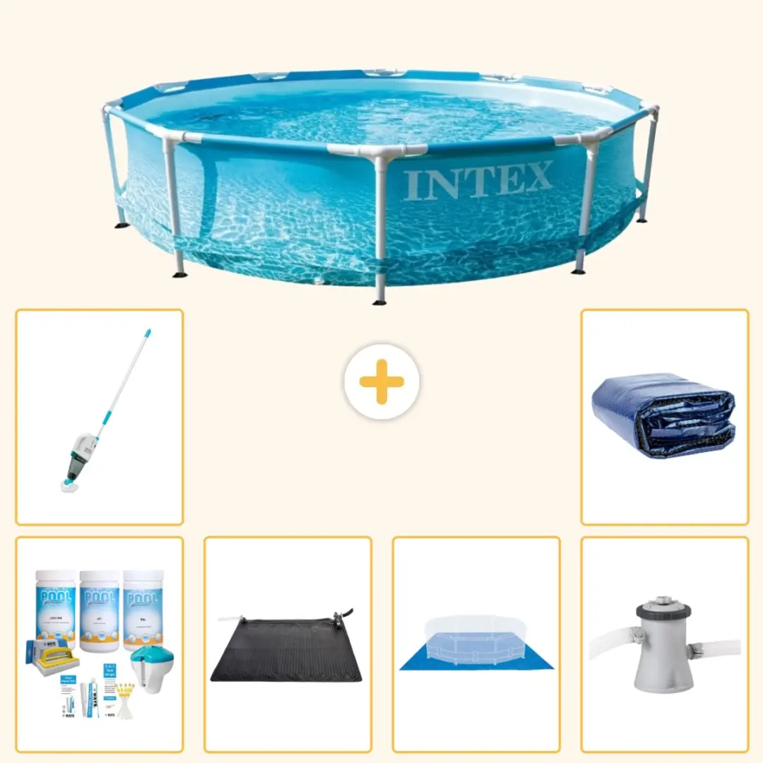 Intex 28206NP-Blauw Rond Frame Zwembad 305x76cm
