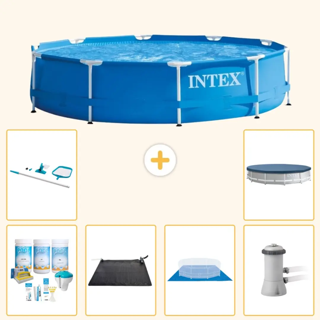 Intex 28210NP-Blauw Rond Frame Zwembad 366x76cm