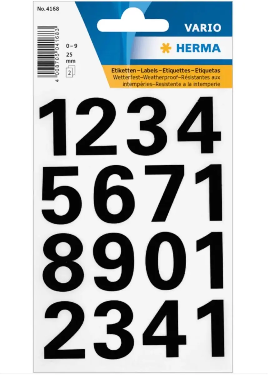 Herma Stickervel Nummers 0-9