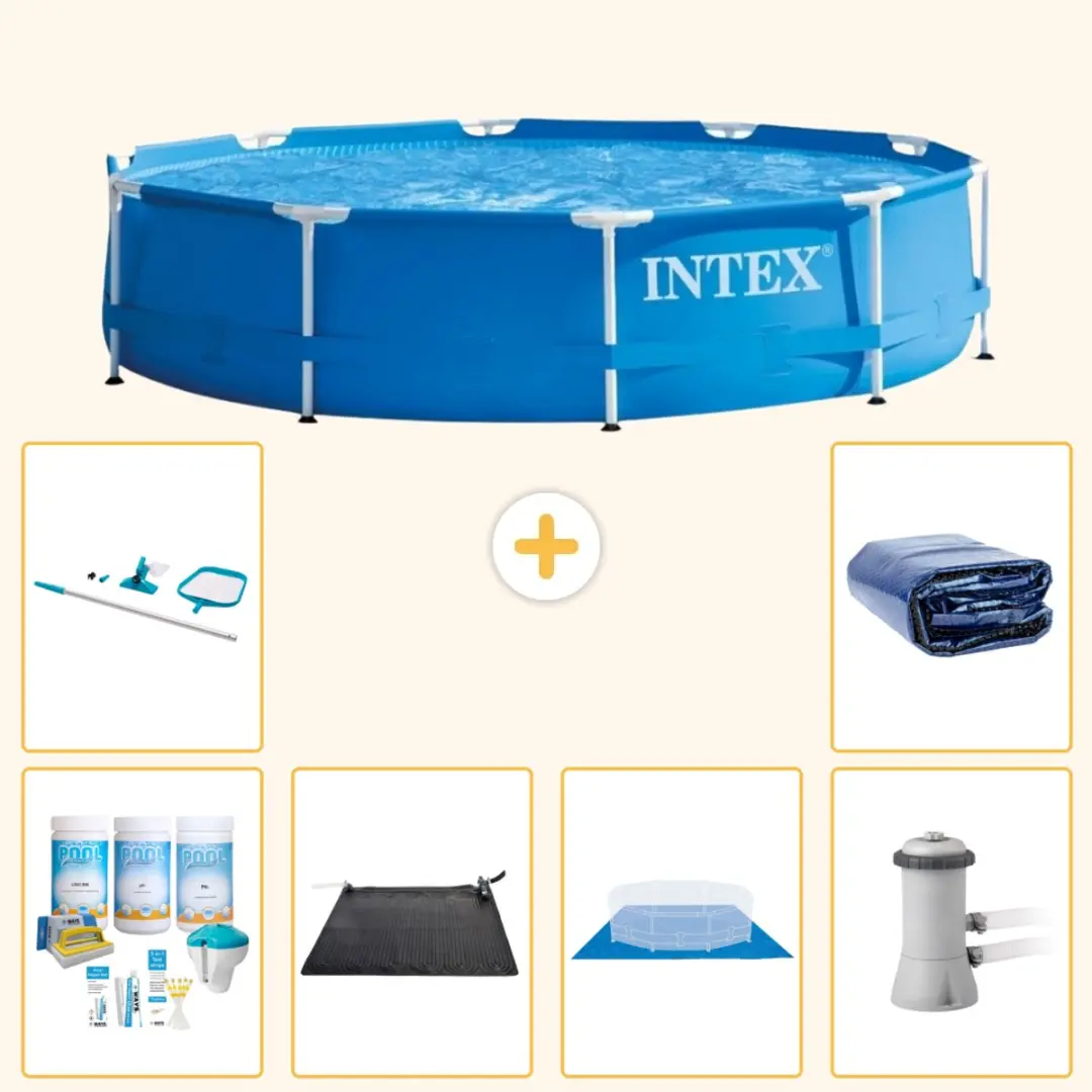 Intex 28210NP-Blauw Rond Frame Zwembad 366x76cm