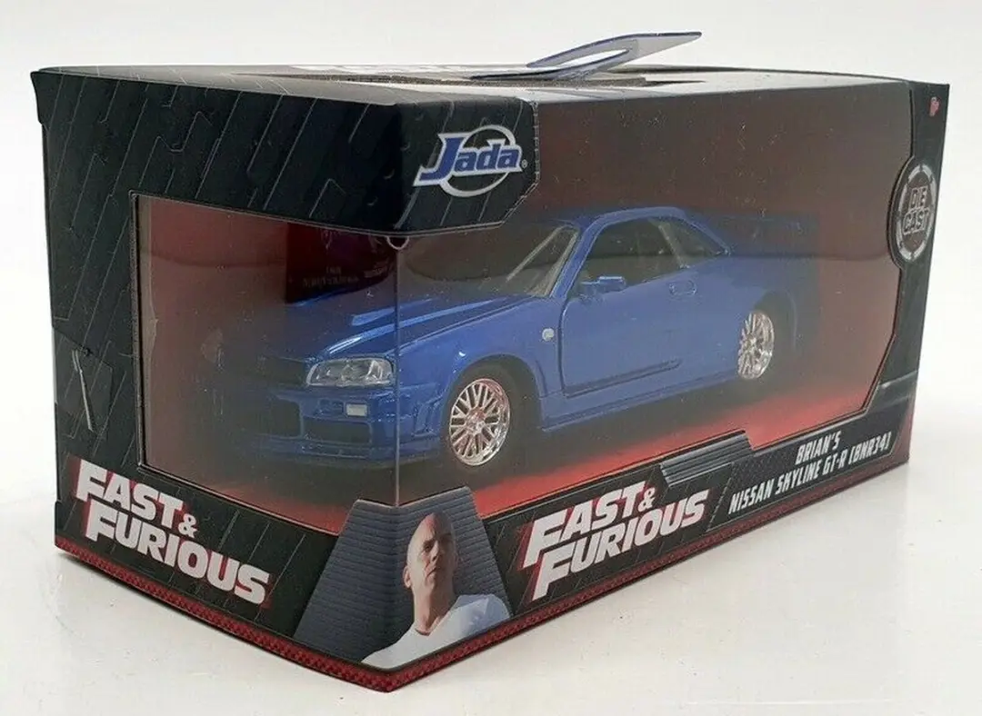 Jada Toys Brian's Nissan Skyline R34 GT-R 1:32 Modelauto - Blauw