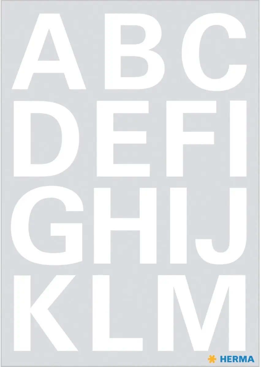 Herma Stickerletters & Cijfers 25mm - 4 Vellen - Wit - Watervast