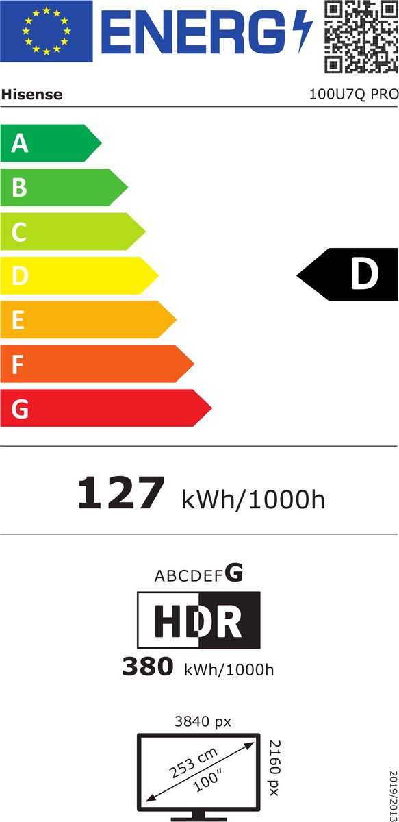 Hisense 100U7Q PRO - 100 inch - 4K MiniLED - 2025