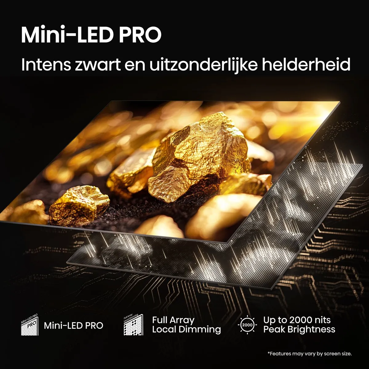 Hisense 100U7Q PRO 100 inch MiniLED TV - Metaal/Donkergrijs