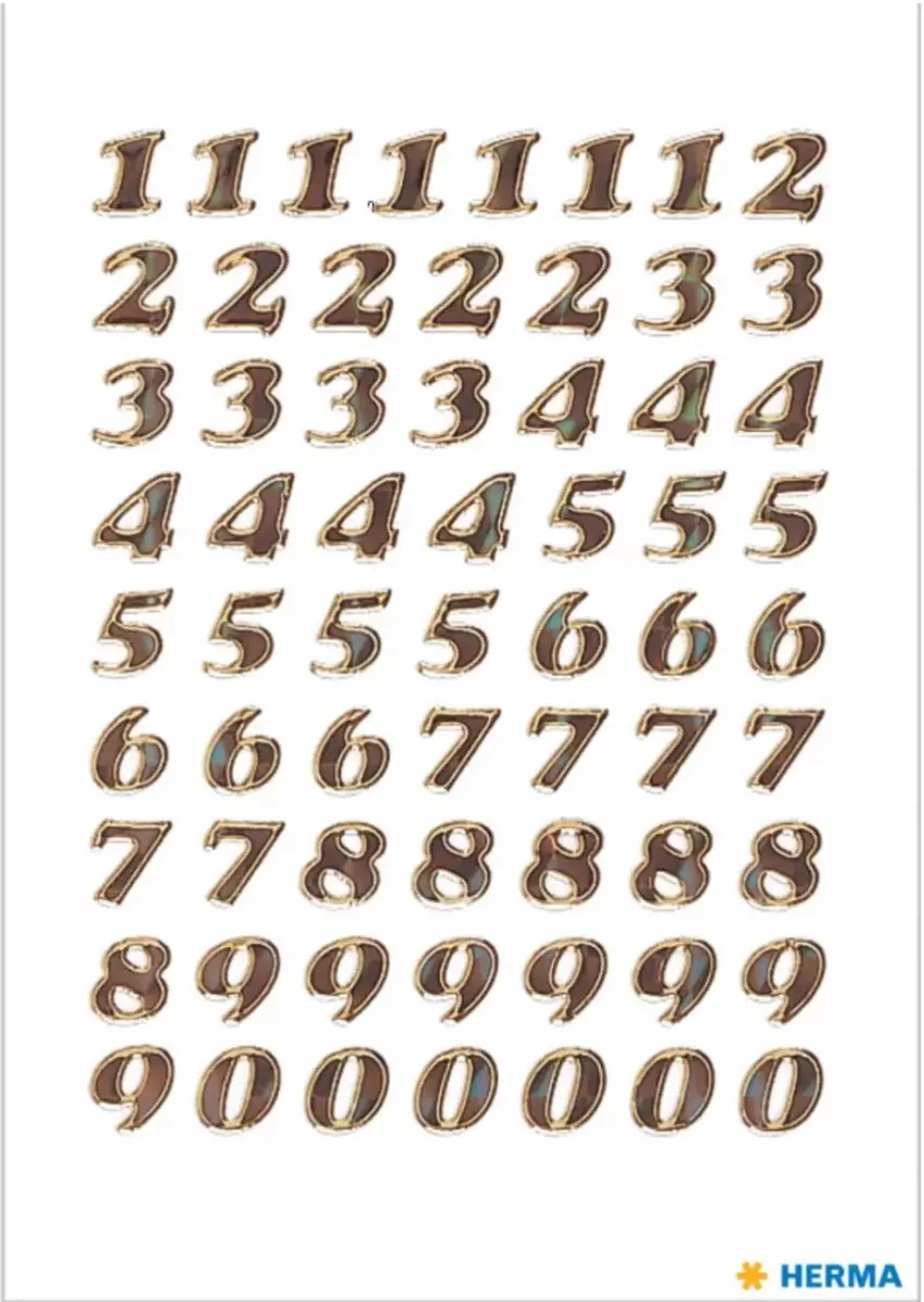 Herma Stickerletters Goud 8mm - 4 Vellen - Watervast