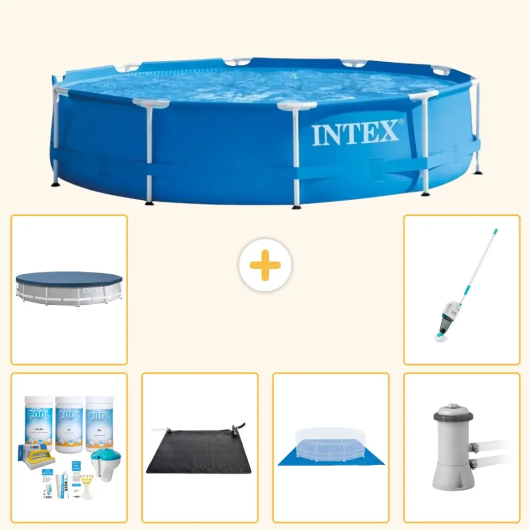 Intex 28210NP-Blauw Rond Frame Zwembad 366x76cm