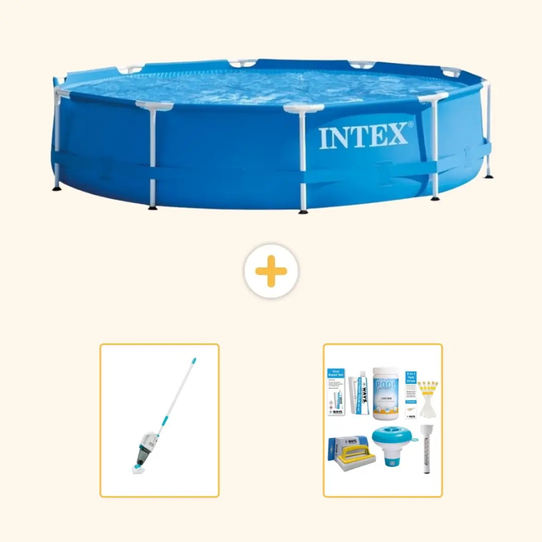 Intex 28210NP-Blauw Rond Frame Zwembad 366x76cm