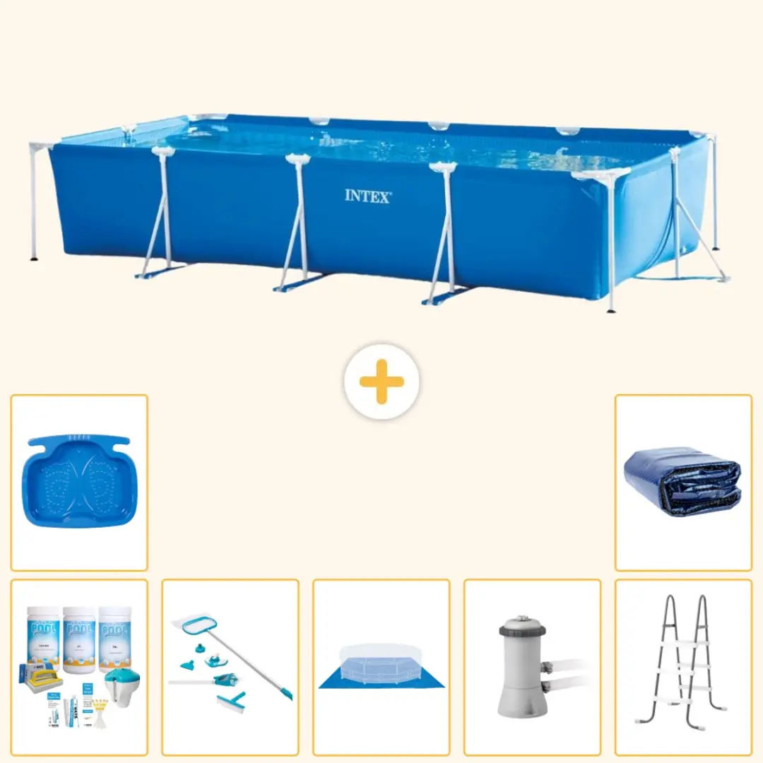 Intex Rechthoekig Frame Zwembad 450x220x84cm Blauw