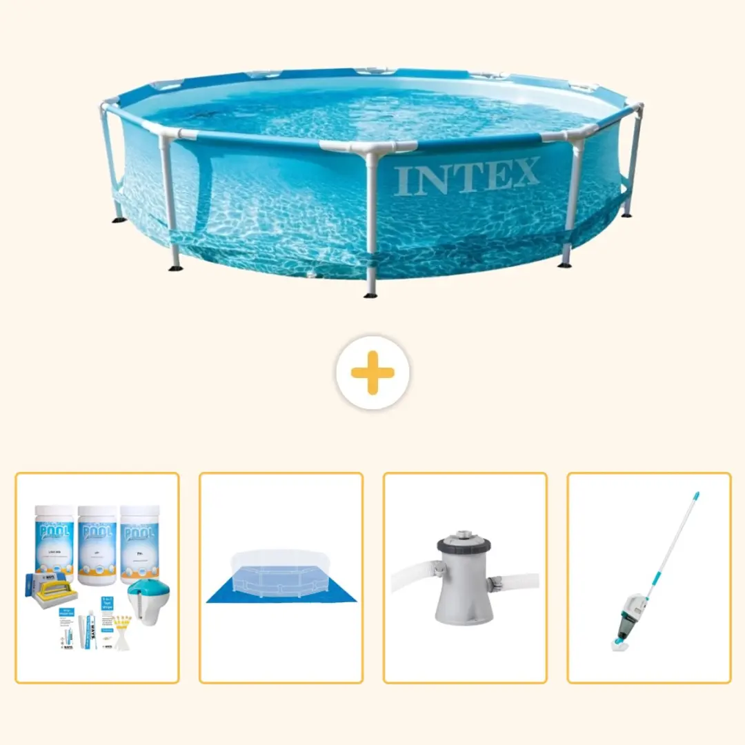 Intex 28206NP-Blauw Rond Frame Zwembad 305x76cm