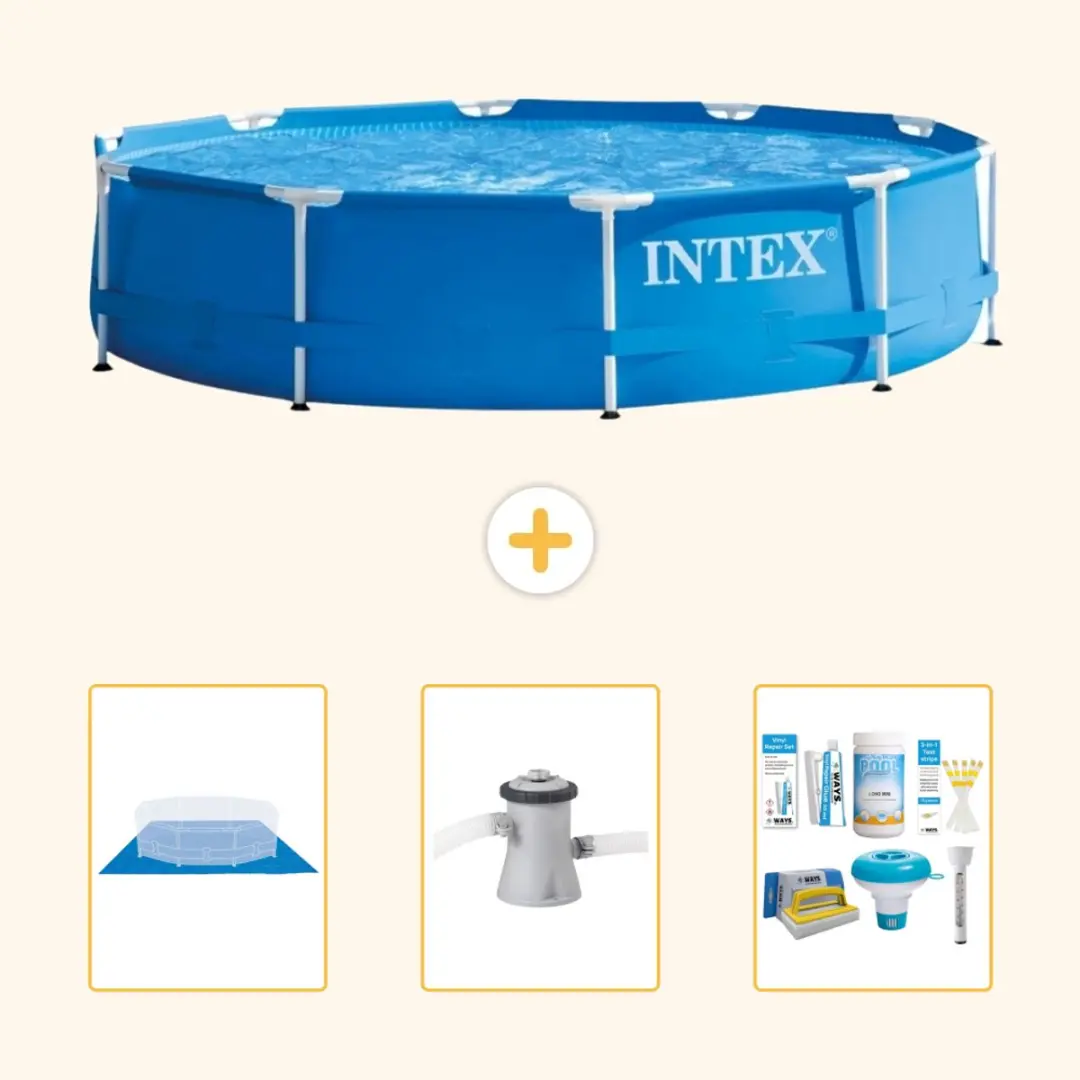 Intex 28200NP-Blauw Rond Frame Zwembad 305x76cm