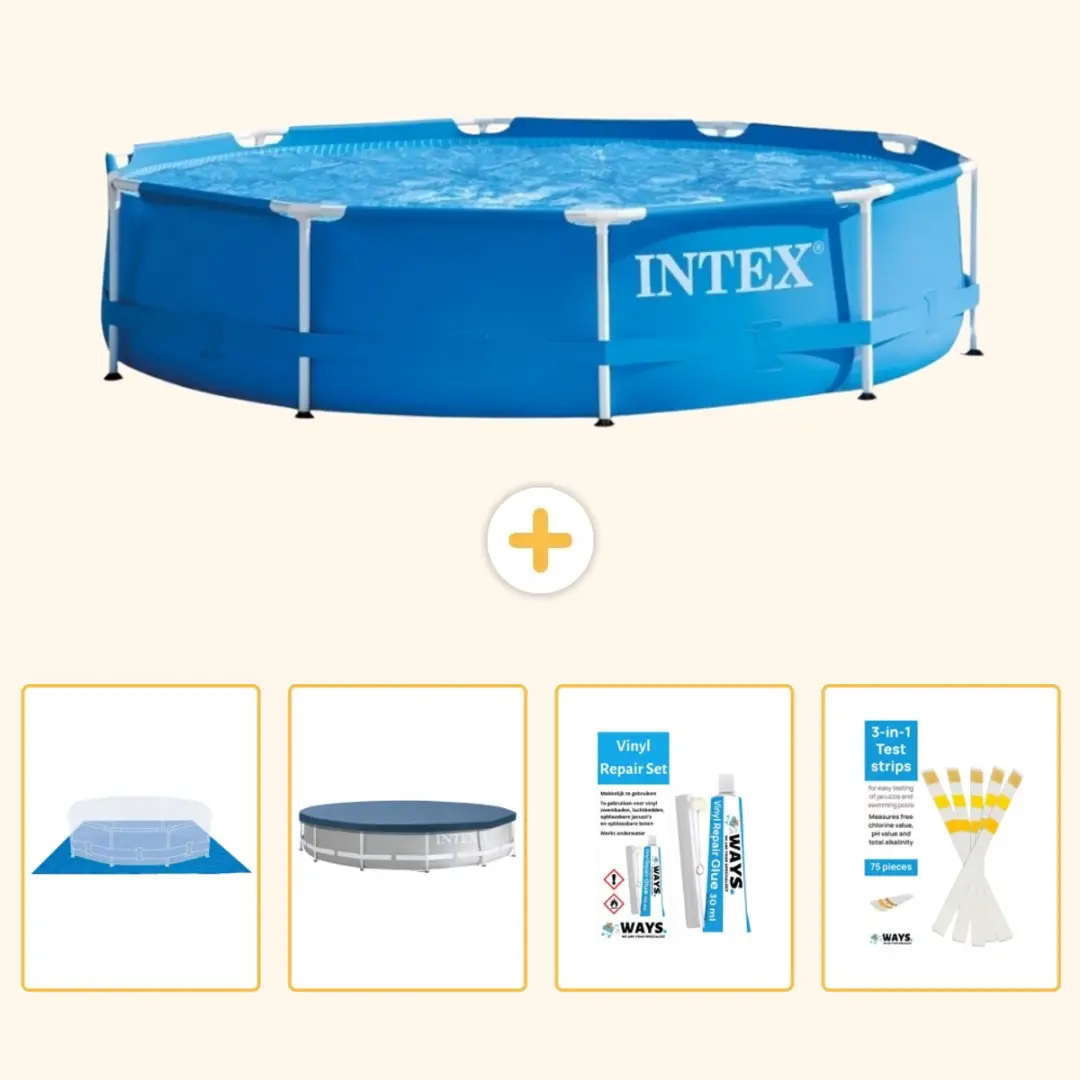 Intex 28210NP-Blauw Rond Frame Zwembad 366x76cm