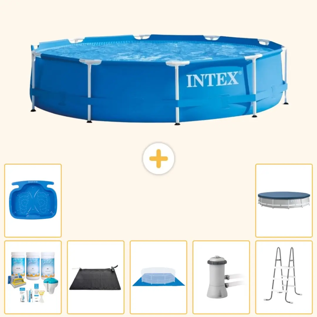 Intex 28210NP-Blauw Rond Frame Zwembad 366x76cm