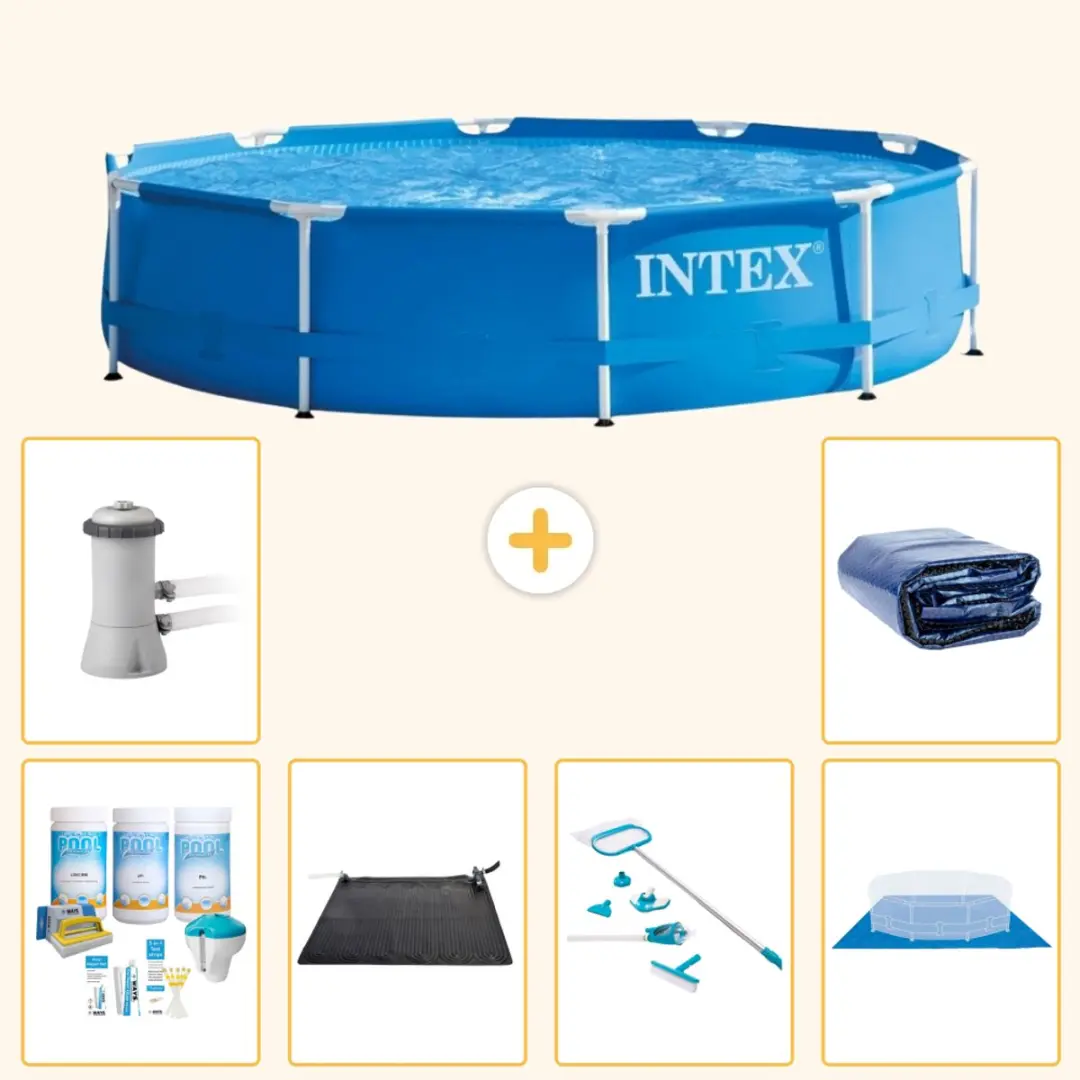Intex 28210NP-Blauw Rond Frame Zwembad 366x76cm