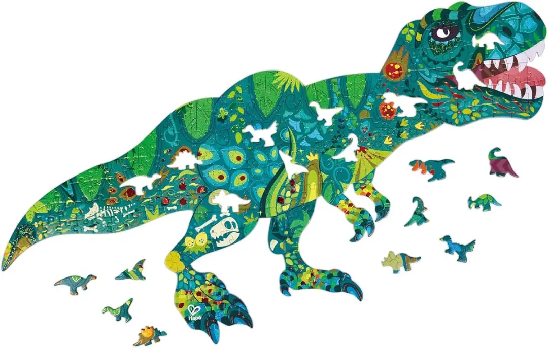 Hape Dinosaurus Shimmer Vloerpuzzel T-Rex E1667 - 200 Stukjes - Meerkleurig