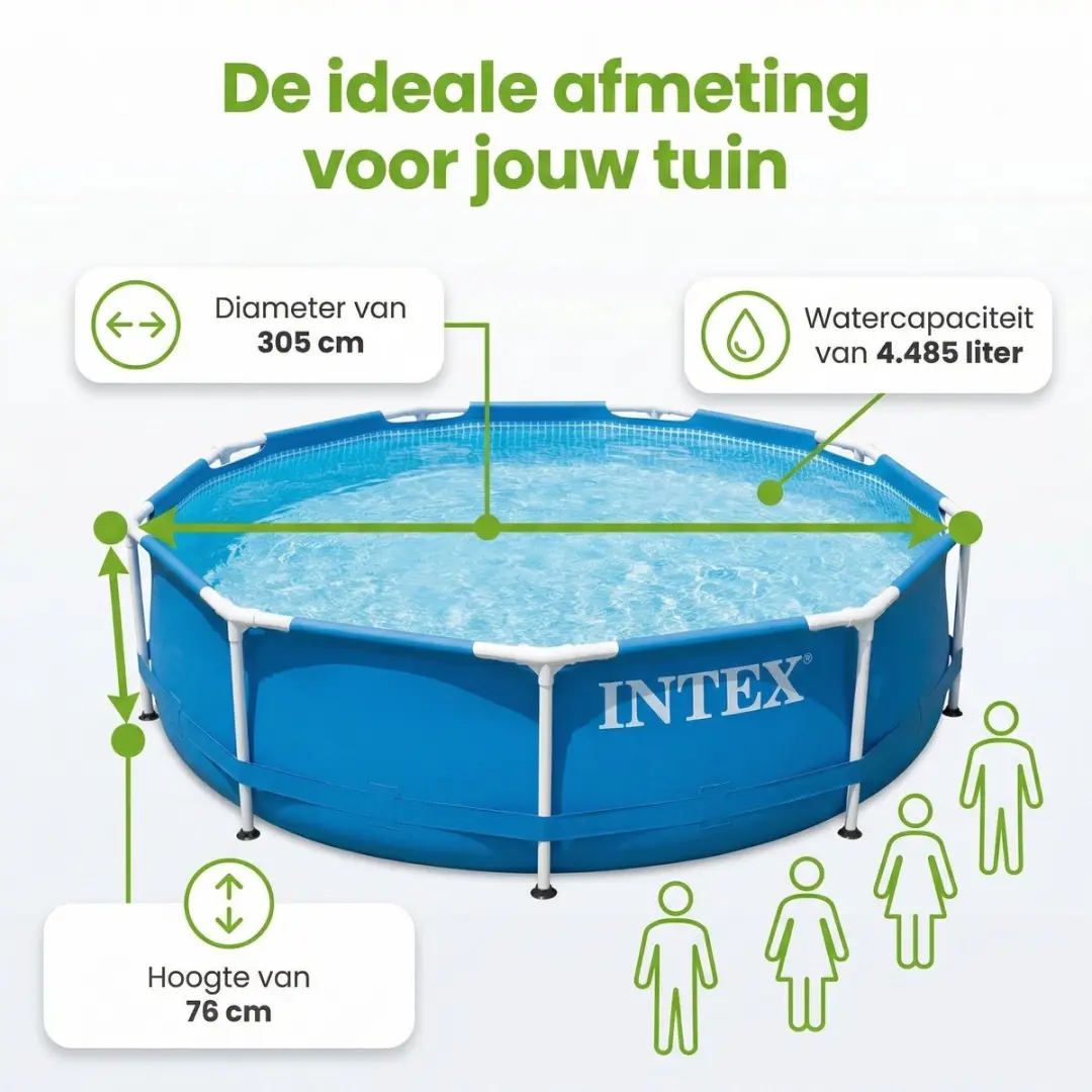 Intex 28206NP-Blauw Rond Frame Zwembad 305x76cm - Blauw