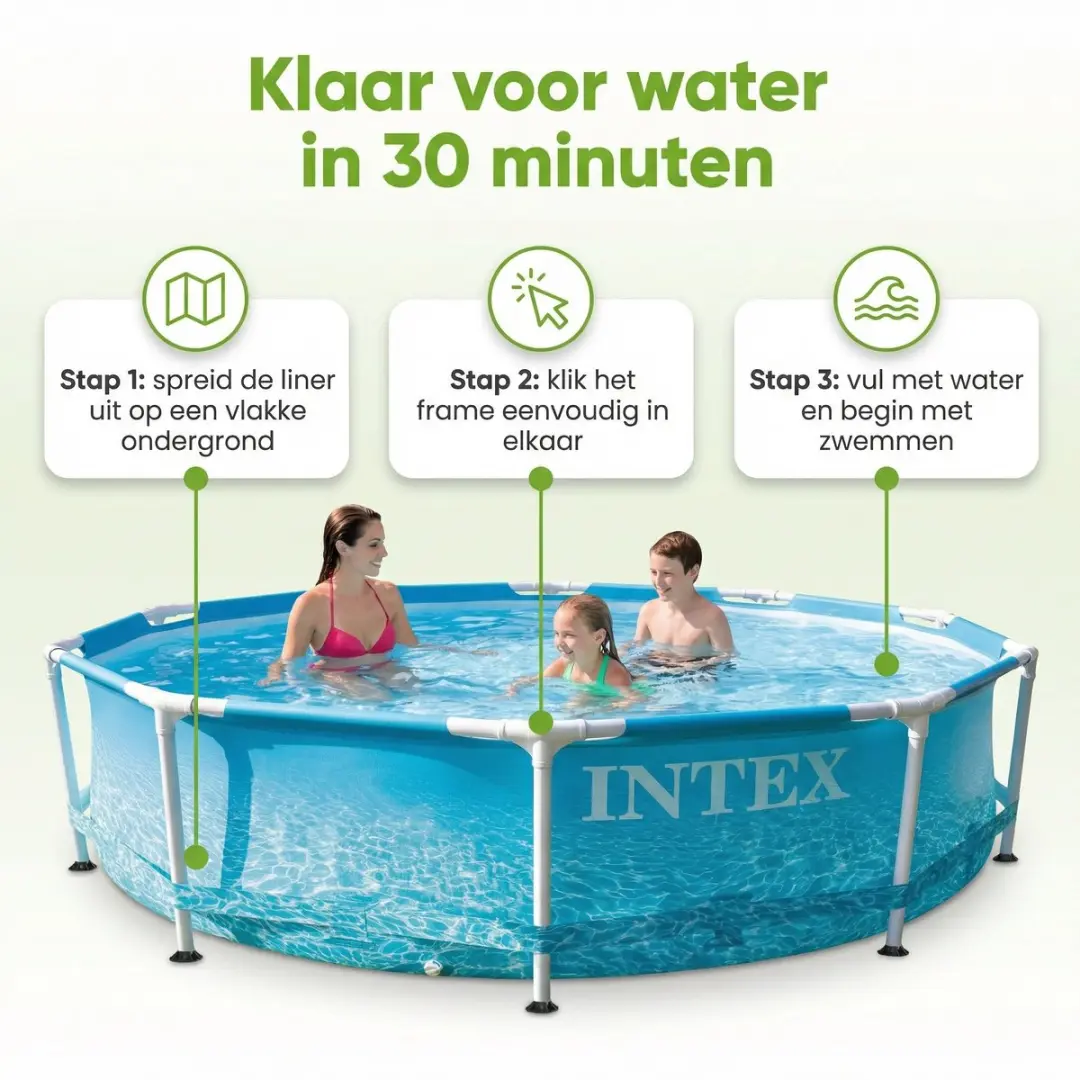 Intex 28206NP-Blauw Rond Frame Zwembad 305x76cm - Blauw