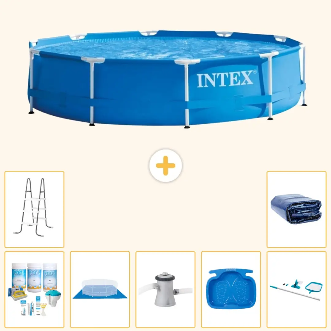 Intex 28200NP-Blauw Rond Frame Zwembad 305x76cm