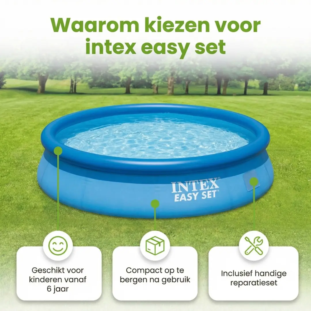 Intex Easy Set Zwembad 305x61cm - Blauw - 3-delig