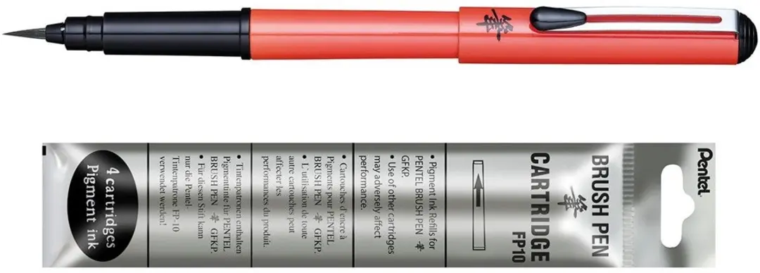 Pentel PentelArts Brush Pen - Oranje - 1 Stuk