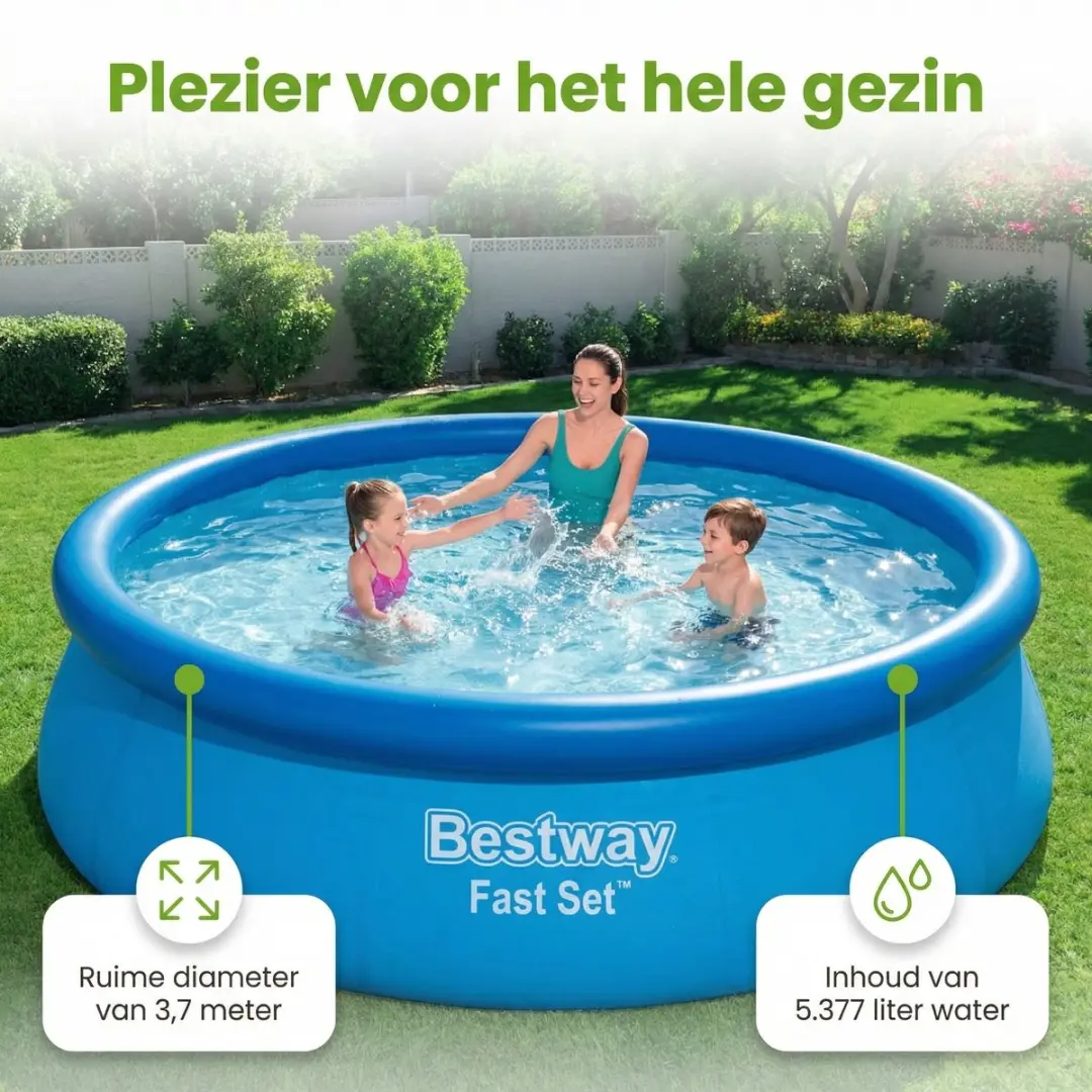 Bestway Fast Set Rond Zwembad 366x76cm - Blauw - 5377L