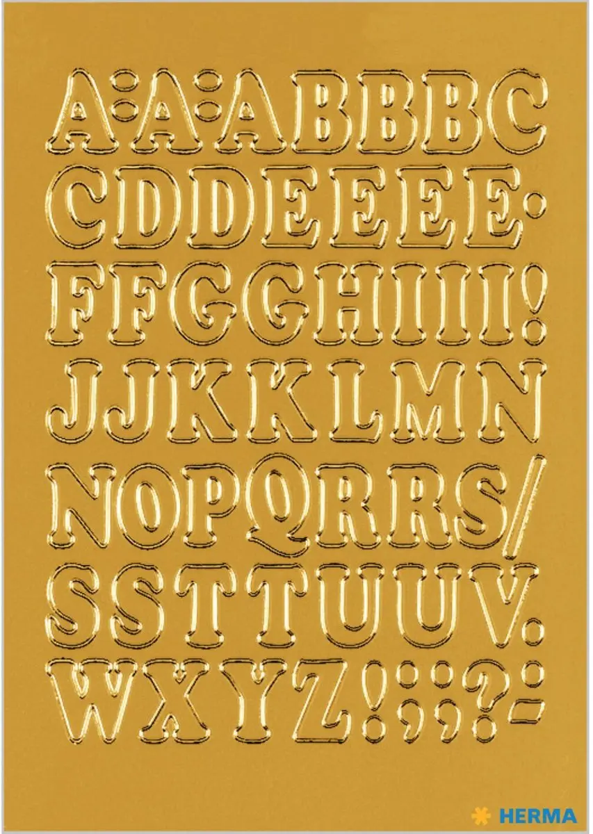 Herma Stickerletters Goud 12mm - 6 Vellen Watervast